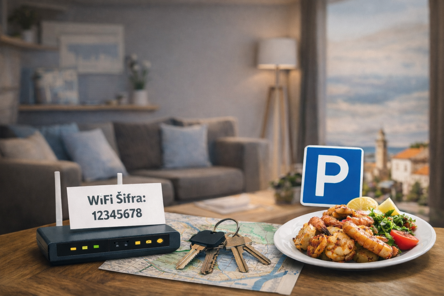 QR kod vodič za goste apartmana na frižideru